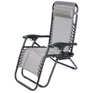 4Home Záhradné plážové polohovacie kreslo Relax, sivá vyobraziť