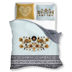 Bavlnená posteľná bielizeň Folk 008 - 160x200 cm vyobraziť