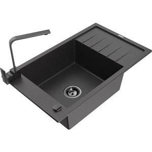 MEXEN/S MEXEN/S - Elias granitový drez 1-miska s odkvapkávačom vrátane batérie Rita, čierny kropenatý 6511-76-670300-70-B vyobraziť