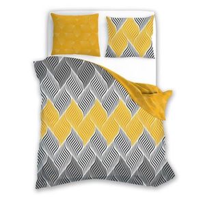 Bavlnené obliečky Elegant 021-B 220x200 + 2x 70x80 žlté-šedé vyobraziť