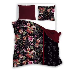 Bavlnené obliečky Elegant 022 160x200 + 2x 70x80 červeno-čierne vyobraziť