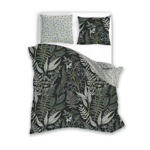 Bavlnené obliečky Elegant 027 160x200 + 2x 70x80 čierno-zelené vyobraziť