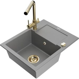 MEXEN/S MEXEN/S - Enzo granitový drez 1-miska s odkvapkávačom vrátane batérie Duero, šedá 6506-71-671600-50 vyobraziť