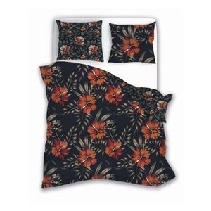 Bavlnené obliečky Elegant 028 160x200 + 2x 70x80 čierno-oranžové vyobraziť