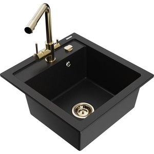 MEXEN/S MEXEN/S - Vito granitový drez 1-miska vrátane batérie Duero, čierna 6503-77-671600-50 vyobraziť