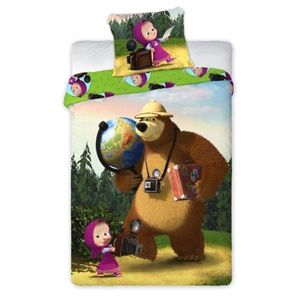 Bavlnené obliečky Máša a Medveď 043 - 160x200 cm vyobraziť