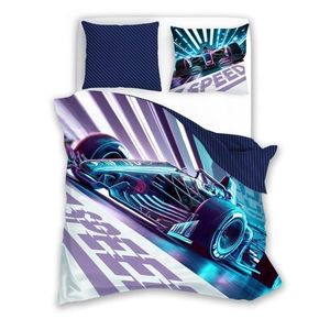 Bavlněné povlečení BOLID 030 140x200 cm + 70x90 cm fialovo-modré vyobraziť