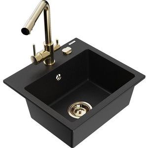 MEXEN/S MEXEN/S - Milo granitový drez vrátane batérie Duero, čierna 6505-77-671600-50 vyobraziť