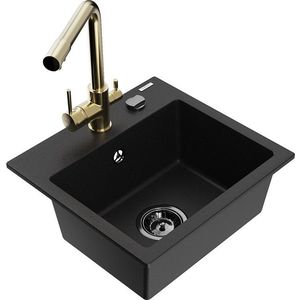 MEXEN/S MEXEN/S - Milo granitový drez vrátane batérie Duero, čierna 6505-77-671600-50-B vyobraziť