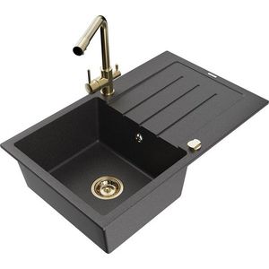 MEXEN/S MEXEN/S - Bruno granitový drez s odkvapkávačom vrátane batérie Duero, čierna kropenatá 6513-76-671600-50 vyobraziť