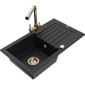 MEXEN/S MEXEN/S - Pablo granitový drez 1-miska vrátane batérie Duero, čierna 6510-77-671600-50 vyobraziť