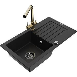 MEXEN/S MEXEN/S - Pablo granitový drez 1-miska vrátane batérie Duero, čierna 6510-77-671600-50-B vyobraziť