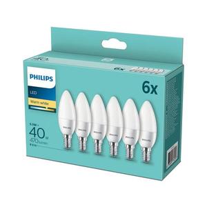SADA 6x LED Žiarovka Philips E14/5, 5W/230V 2700K 8718699774318 vyobraziť