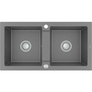 MEXEN MEXEN - Mario granitový drez dve mísy 820x436 mm, sivá 6504822000-71 vyobraziť