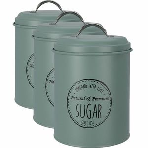 Excellent Houseware Súprava plechových dóz na potraviny 13, 5 x 18 cm, 3 ks, zelená, L vyobraziť