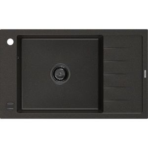 MEXEN/S MEXEN/S - Elias granitový drez 1 s odkvapkávačom 795 x 480 mm, čierna/zlatý metalik, + čierny sifón 6511791005-75-B vyobraziť