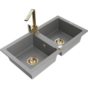 MEXEN/S MEXEN/S - Mario granitový drez 2-bowly vrátane batérie Rita, šedý 6504-71-670300-50 vyobraziť