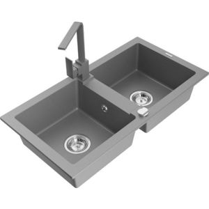 MEXEN/S MEXEN/S - Mario granitový drez 2-bowly vrátane batérie Rita, šedý 6504-71-670300-71 vyobraziť