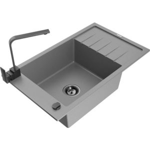 MEXEN/S MEXEN/S - Elias granitový drez 1-miska s odkvapkávačom vrátane batérie Rita, šedý 6511-71-670300-70-B vyobraziť