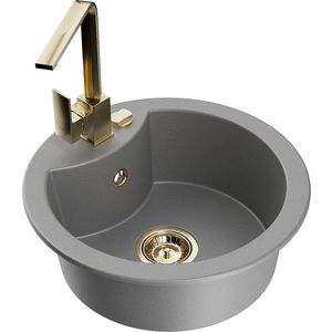 MEXEN/S MEXEN/S - Diego granitový drez 1-miska vrátane batérie Rita, šedý 6512-71-670300-50 vyobraziť