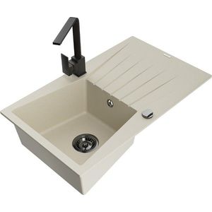 MEXEN/S MEXEN/S - Cesar granitový drez 1-miska s odkvapkávačom vrátane batérie Rita, béžový 6514-69-670300-70 vyobraziť