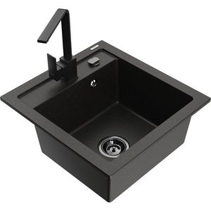 MEXEN/S MEXEN/S - Vito granitový drez 1-miska vrátane batérie Rita, čierna/zlatá metalik 6503-75-670300-70-B vyobraziť