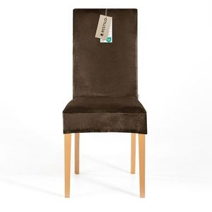 Restilo Napínací poťah na stoličku Sento tmavohnedá, 48 x 48 x 58 + 10 cm vyobraziť