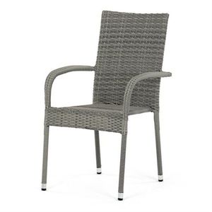 Autronic Záhradná stolička, kov, polyratan, sivá, AZ C-S2114 GREY vyobraziť