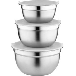 Florina Súprava 3 nehrdz. misiek s vekami, strieborná vyobraziť