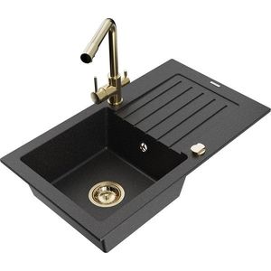 MEXEN/S MEXEN/S - Pablo granitový drez 1-miska vrátane batérie Duero, čierna/strieborná metalík 6510-73-671600-50 vyobraziť