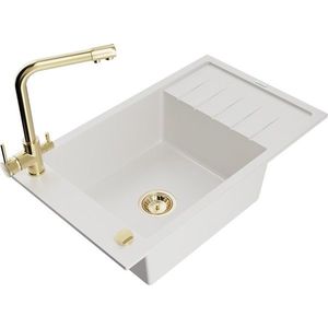 MEXEN/S MEXEN/S - Elias granitový drez 1-miska vrátane batérie Duero, biela 6511-20-671600-50 vyobraziť