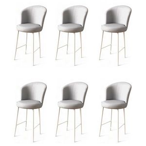 Súprava barových stoličiek Uras Grey and White, 6 ks, 6 ks vyobraziť