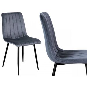 Čalouněná jídelní židle FRESNO samet šedá vyobraziť
