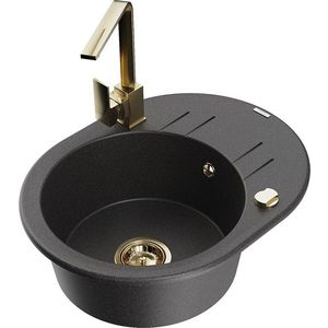 MEXEN/S MEXEN/S - Kevin granitový drez s odkvapkávačom vrátane batérie Rita, čierna kropenatá 6517-76-670300-50 vyobraziť