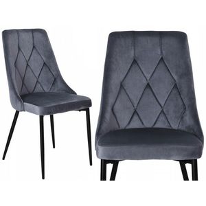Čalouněná židle LINCOLN samet šedá vyobraziť