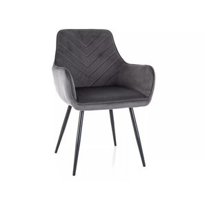 Čalouněné jídelní křeslo Fig Velvet šedé vyobraziť