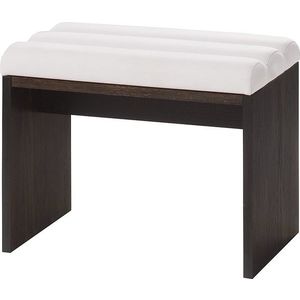 Čalouněný taburet Porti 81 60 cm z masivu dub čokoládový/světle béžový vyobraziť