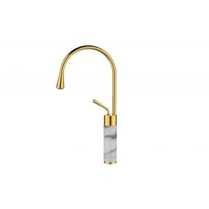 INVENA - Vysoká umývadlová batéria GABRO, bielo-zlatá BU-33-W13-V vyobraziť