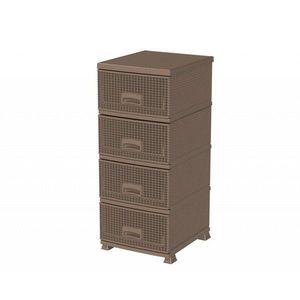 Aldotrade Komoda so 4 zásuvkami RETRO NEW, hnedá vyobraziť