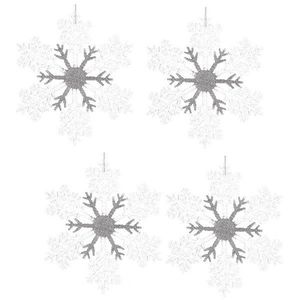 Súprava vianočná dekorácia Vločka, 4 ks, biela, 23 x 1 x 26 cm vyobraziť