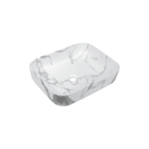 INVENA - Umývadlo na dosku FLORINA, 51 cm, obdĺžnik, efekt bieleho matného mramoru CE-40-706-C vyobraziť