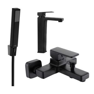 MEXEN/S - Cetus R77 Set umývadlovej a vaňovej batérie s príslušenstvom, čierna 744313R77-70 vyobraziť