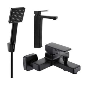 MEXEN/S - Cetus R45 Set umývadlovej a vaňovej batérie s príslušenstvom, čierna 744313R45-70 vyobraziť