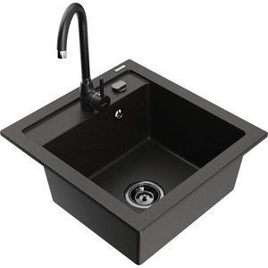 MEXEN/S MEXEN/S - Vito granitový drez vrátane batérie Telma, čierna/zlatá metalik 6503-75-670200-70-B vyobraziť