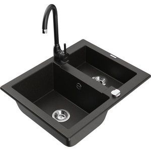 MEXEN/S MEXEN/S - Carlos granitový drez 1.5 vrátane batérie Telma, čierna/zlatá metalik 6518-75-670200-70 vyobraziť