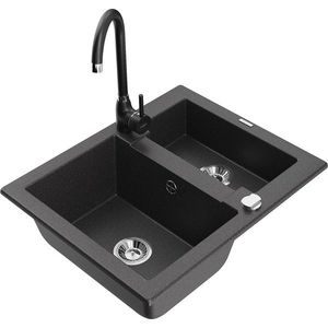 MEXEN/S MEXEN/S - Carlos granitový drez 1.5 vrátane batérie Telma, čierna kropanatá 6518-76-670200-70 vyobraziť