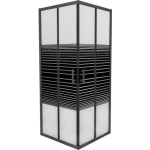 MEXEN - Rio sprchovací kút štvorec 70 x 70, pruhy, čierna 860-070-070-70-20 vyobraziť