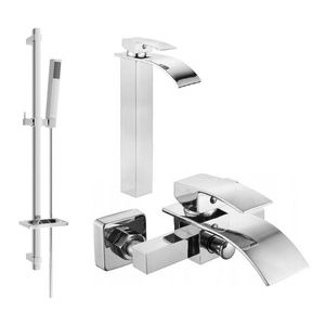 MEXEN/S - Aries DQ77 Set umývadlovej a vaňovej batérie s príslušenstvom, chróm 744813DQ77-00 vyobraziť