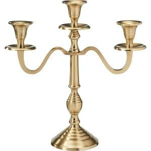 Kovový svietnik 3ramenný 29x10x30 cm, farba zlatá, dekor 2 vyobraziť