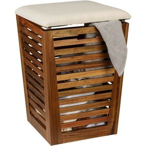 Wenko Kôš na špinavú bielizeň z akácie so sedákom Fondi 55 l vyobraziť